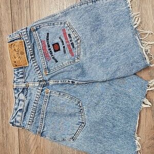 UNIONBAY, Fray, Summer, Casual, 90s, Vintage, Denim, Shorts, Embroidery, Teen,